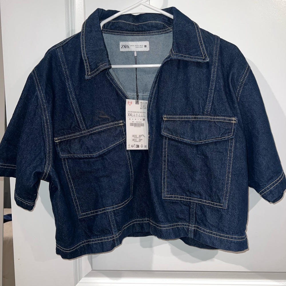 BRAND NEW! Zara Indigo Denim Cropped Jacket